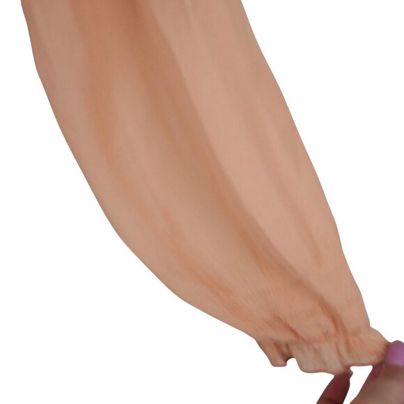 Revolve Greylin Womens L Popover Peasant Semi Sheer Blouse Blush - Picture 2 of 7